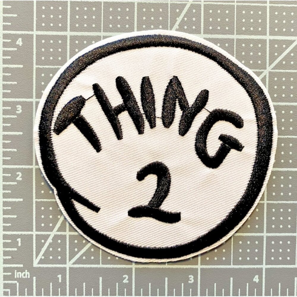 Thing 2 Dr Seuss Cat in the Hat 4in Embroidered Iron-on Patch